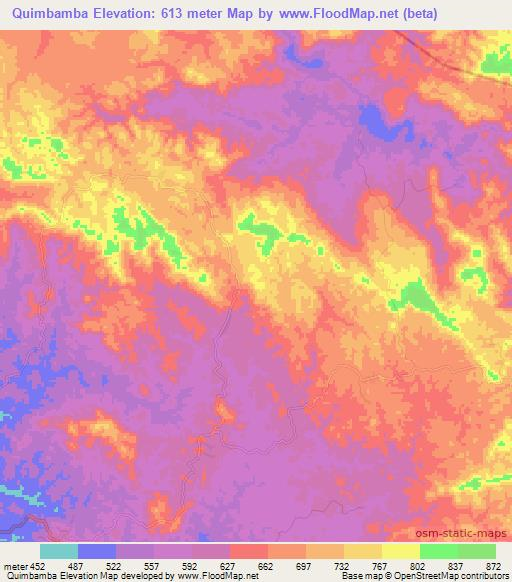 Quimbamba,Angola Elevation Map