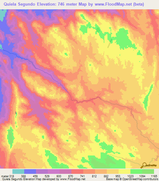 Quiela Segundo,Angola Elevation Map