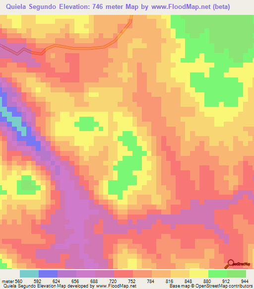 Quiela Segundo,Angola Elevation Map