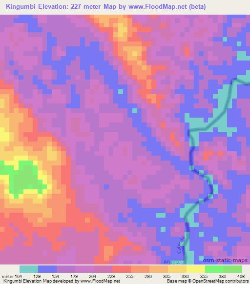 Kingumbi,Angola Elevation Map