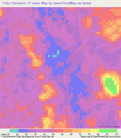 Fubo,Angola Elevation Map