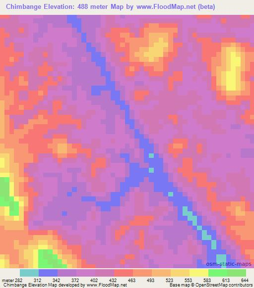 Chimbange,Angola Elevation Map