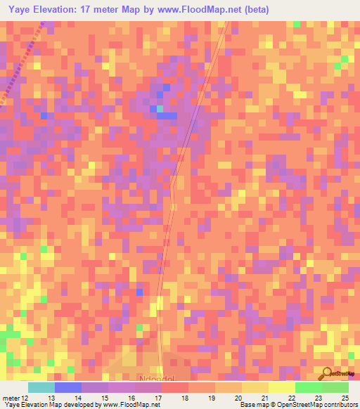 Yaye,Senegal Elevation Map