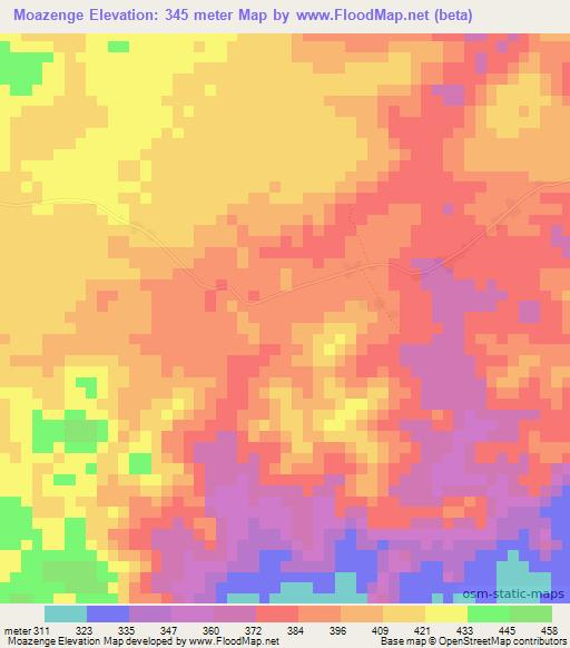 Moazenge,Congo (Brazzaville) Elevation Map