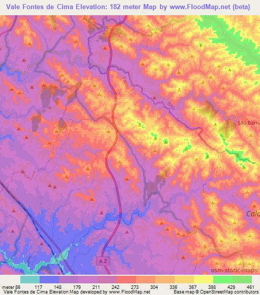 Elevation of Vale Fontes de Cima,Portugal Elevation Map, Topography ...