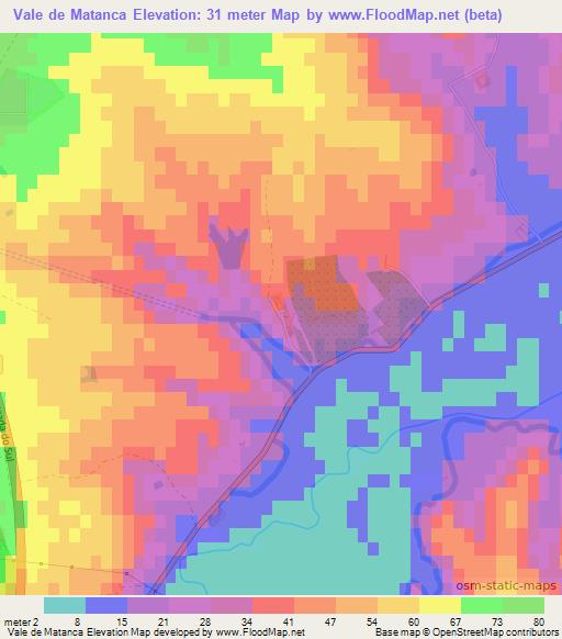 Vale de Matanca,Portugal Elevation Map