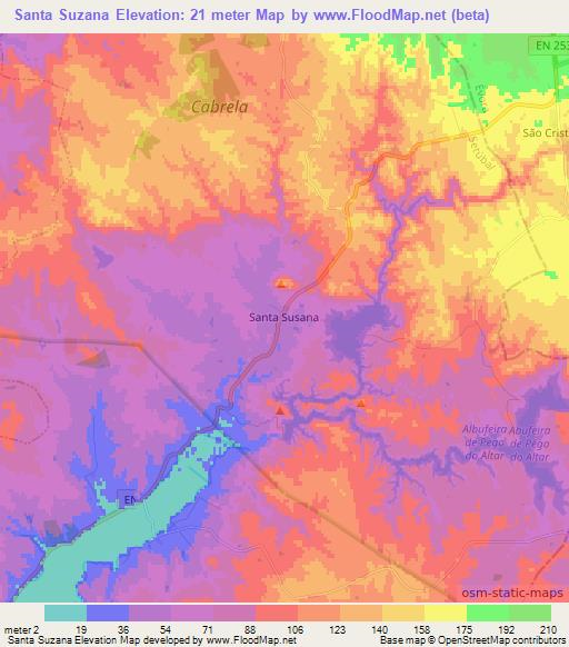 Elevation of Santa Suzana,Portugal Elevation Map, Topography, Contour