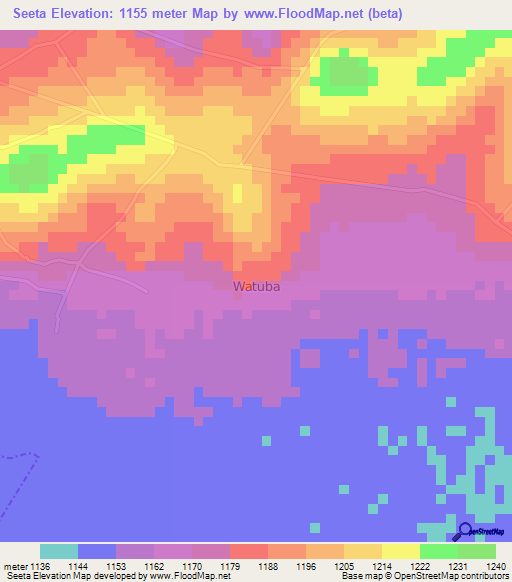 Seeta,Uganda Elevation Map