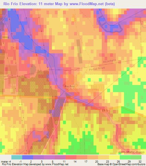 Rio Frio,Portugal Elevation Map