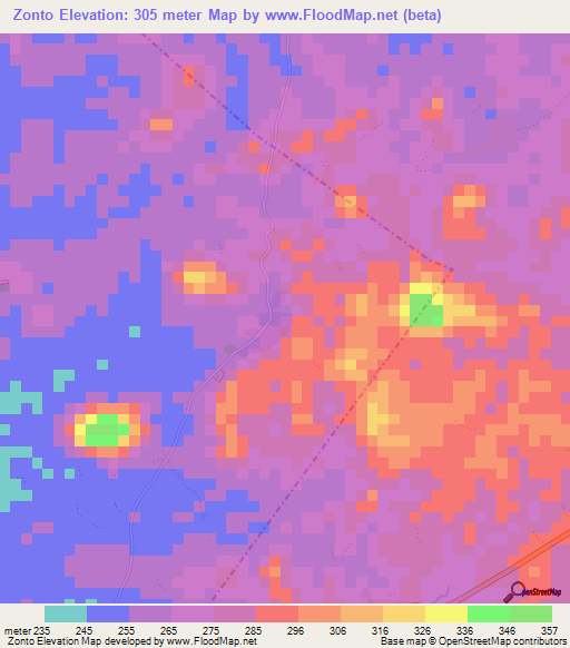 Zonto,Liberia Elevation Map