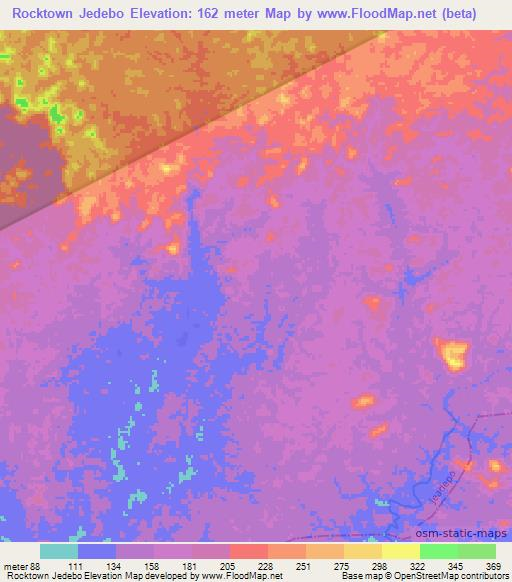 Rocktown Jedebo,Liberia Elevation Map