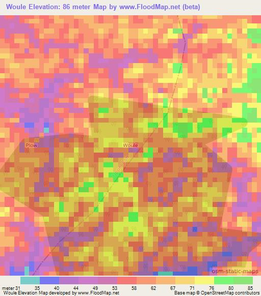 Woule,Liberia Elevation Map