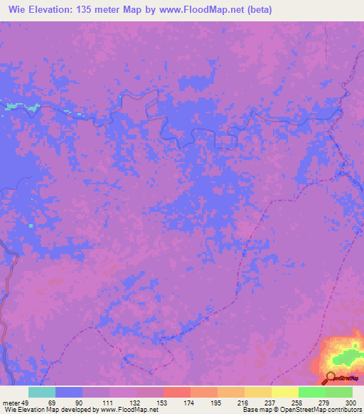 Wie,Liberia Elevation Map