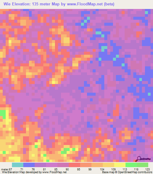 Wie,Liberia Elevation Map