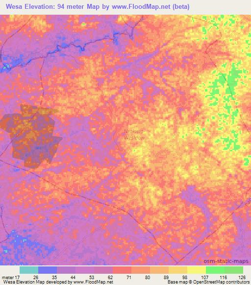 Wesa,Liberia Elevation Map