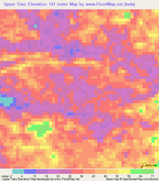 Upper Taso,Liberia Elevation Map