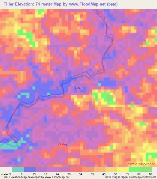 Tiller,Liberia Elevation Map