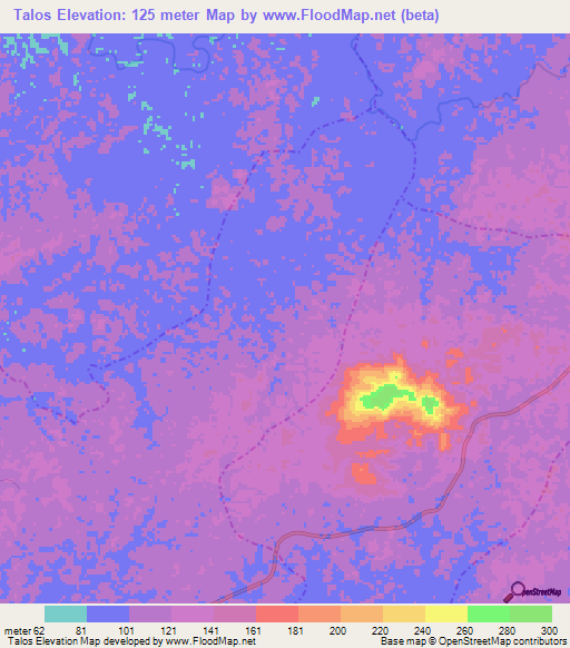 Talos,Liberia Elevation Map