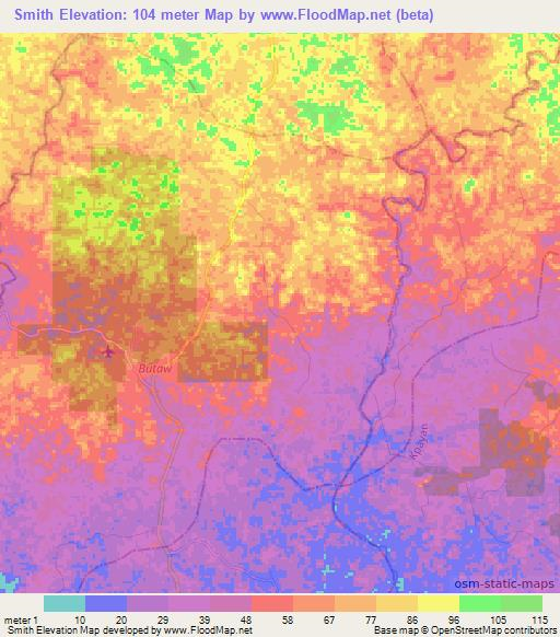 Smith,Liberia Elevation Map