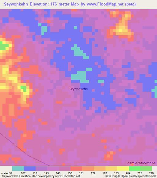 Seywonkehn,Liberia Elevation Map