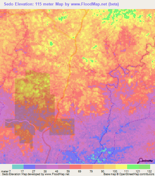 Sedo,Liberia Elevation Map