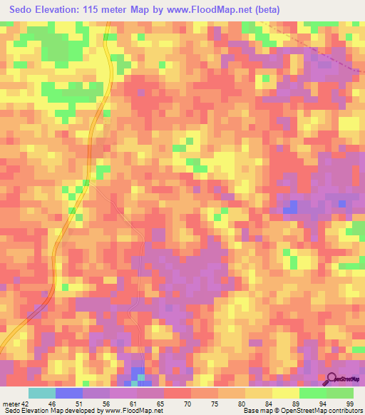 Sedo,Liberia Elevation Map