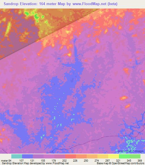 Sandrop,Liberia Elevation Map