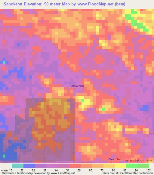 Sabokehn,Liberia Elevation Map