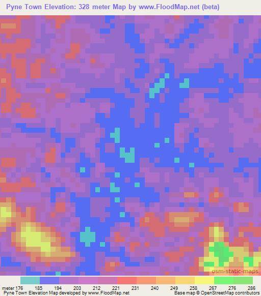 Pyne Town,Liberia Elevation Map