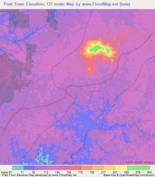 Pratt Town,Liberia Elevation Map