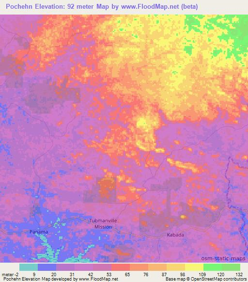 Pochehn,Liberia Elevation Map