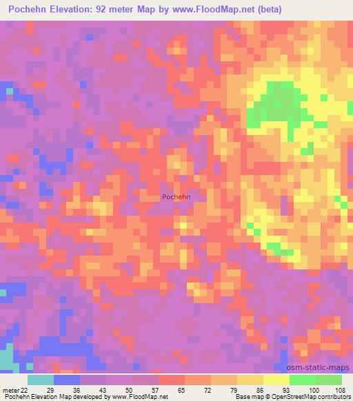 Pochehn,Liberia Elevation Map