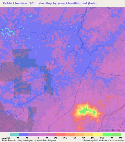 Pobla,Liberia Elevation Map