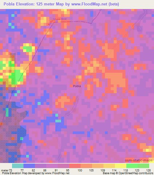 Pobla,Liberia Elevation Map