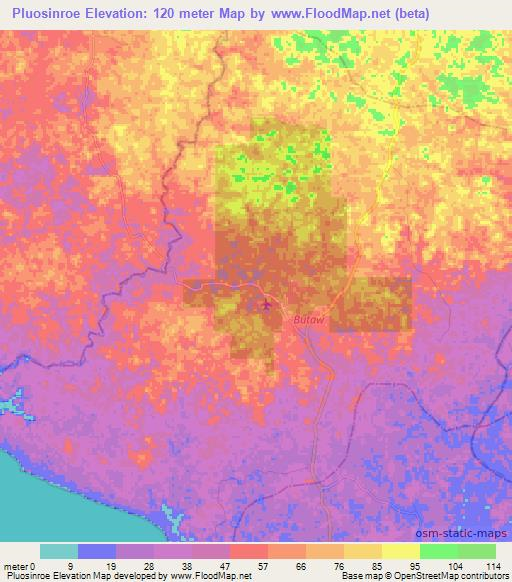 Pluosinroe,Liberia Elevation Map