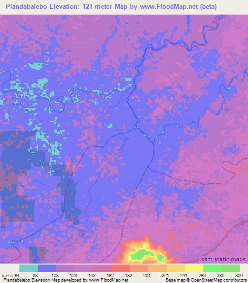 Plandabalebo,Liberia Elevation Map