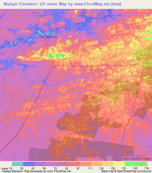 Niplepo,Liberia Elevation Map