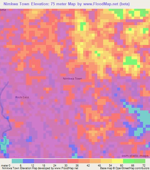 Nimkwa Town,Liberia Elevation Map