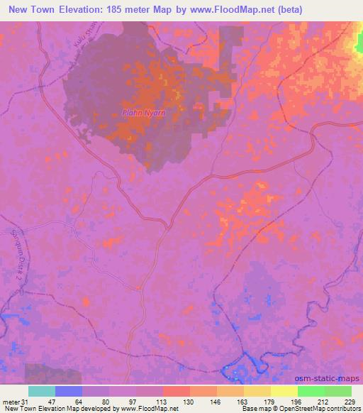 New Town,Liberia Elevation Map