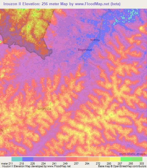 Elevation of Irouzon II,Ivory Coast Elevation Map, Topography, Contour