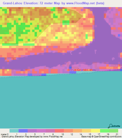 Grand-Lahou,Ivory Coast Elevation Map