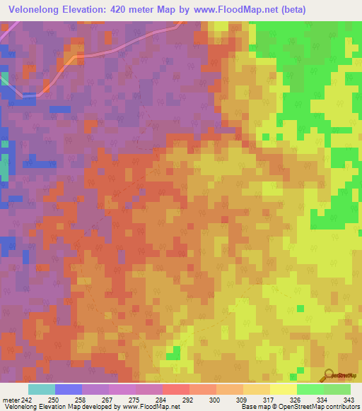 Velonelong,Equatorial Guinea Elevation Map