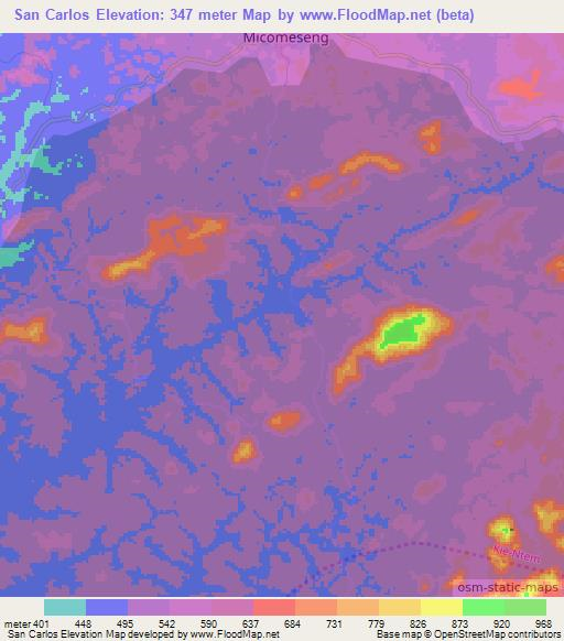 San Carlos,Equatorial Guinea Elevation Map