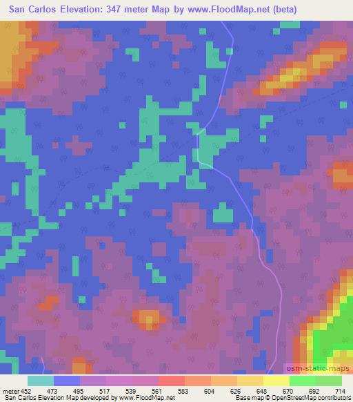 San Carlos,Equatorial Guinea Elevation Map