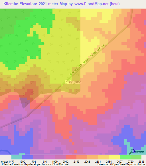 Kilembe,Uganda Elevation Map