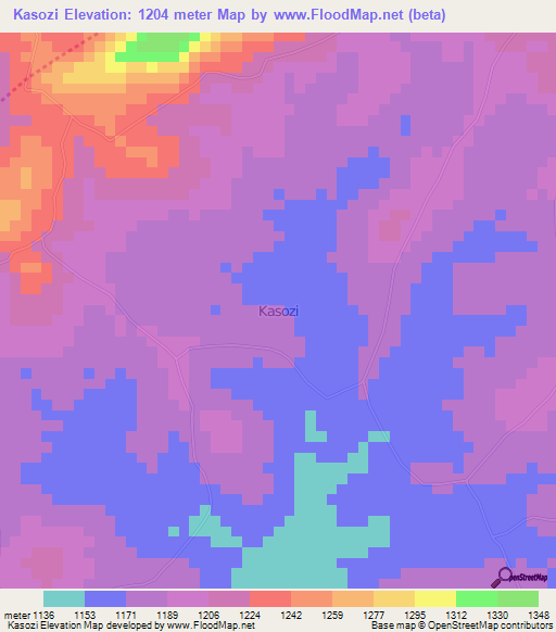 Kasozi,Uganda Elevation Map