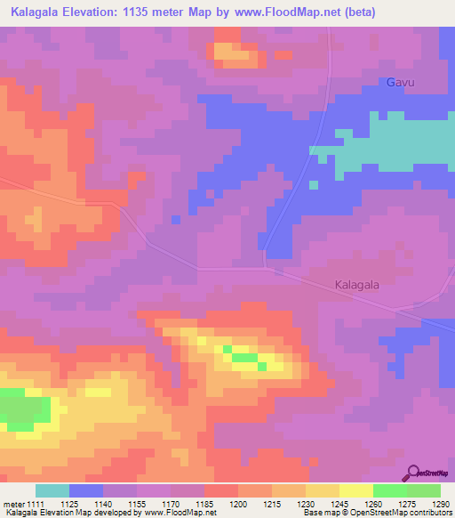 Kalagala,Uganda Elevation Map