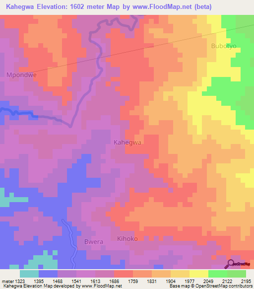 Kahegwa,Uganda Elevation Map