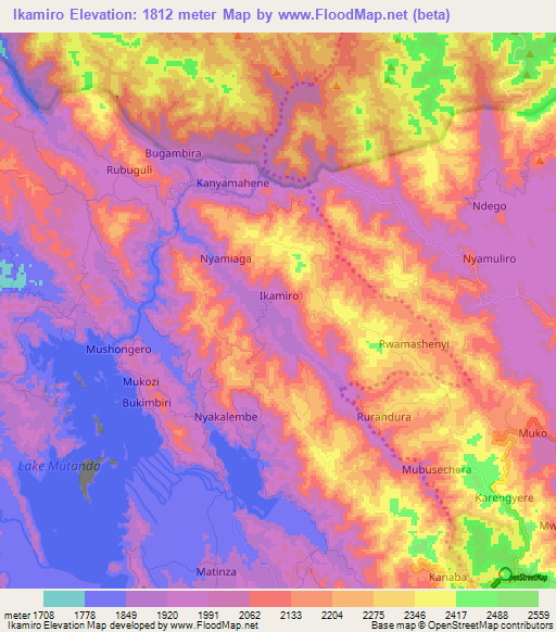 Elevation of Ikamiro,Uganda Elevation Map, Topography, Contour