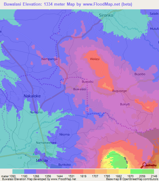 Buwalasi,Uganda Elevation Map